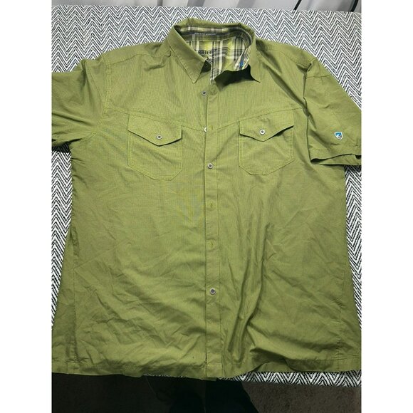 Kuhl Other - KUHL Men's Green Short Sleeve Button-Up Shirt XL Plaid Collar Outdoor Wear